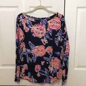 Lilly Pulitzer Navy Pima Cotton Top (L)